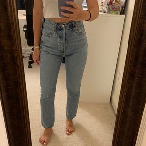 AGOLDE Riley High Waist Crop Straight Leg Jeans